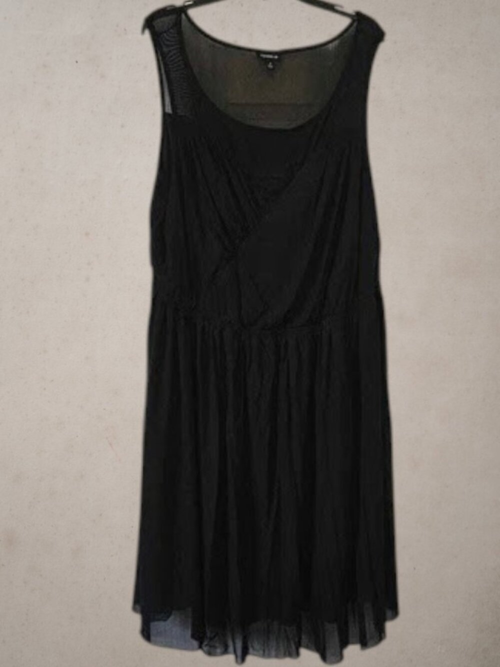Torrid Mesh Inset Sleeveless Elastic Waist Little Black Dress 2 2X